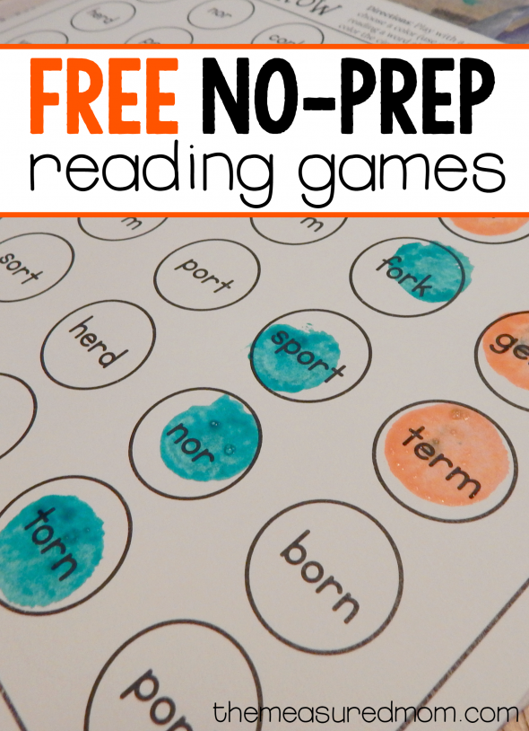 Just print and play these free, NO PREP reading games for teaching bossy r words. There are 9 games in the pack! 