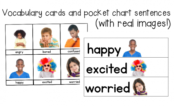 vocabulary cards and pocket chart sentences