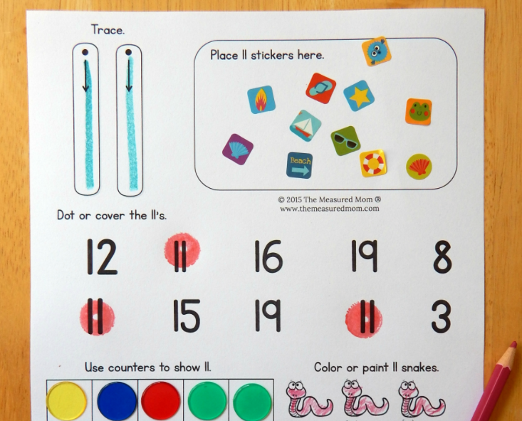worksheets for numbers 11 20 the measured mom