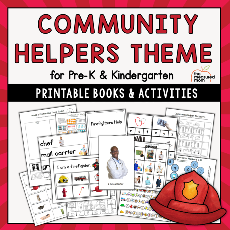 community helpers theme pack for pre k k the measured mom