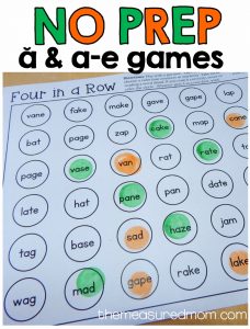 No-prep games for short a and a-e words - The Measured Mom