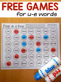 Four-in-a-row games for u-e words - The Measured Mom