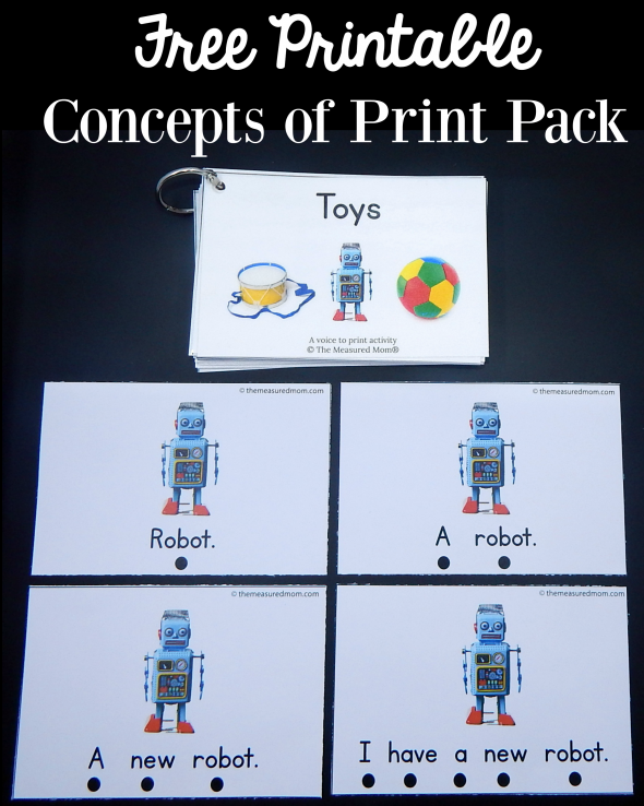 This free concepts of print activity is great for preschool and kindergarten! Get 40 free cards in the pack. 