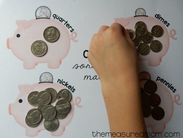 Piggy Bank Coin Recognition Sorting Activity (Teacher-Made)