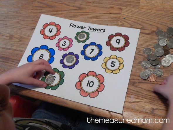 My preschooler really liked this spring math activity. Love that he got some awesome counting practice in fewer than ten minutes! 