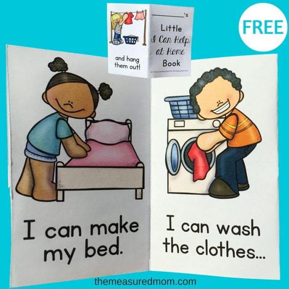 Free printable emergent readers about chores for kids
