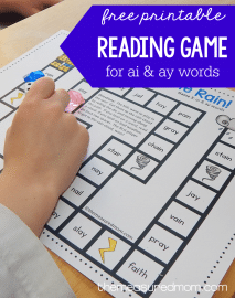 Reading game for ay and ai words - The Measured Mom