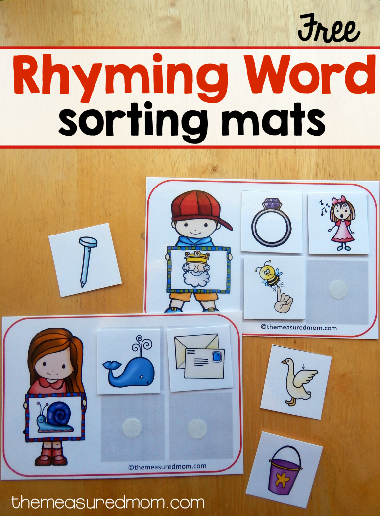 14 Rhyming Words Sorting Mats The Measured Mom