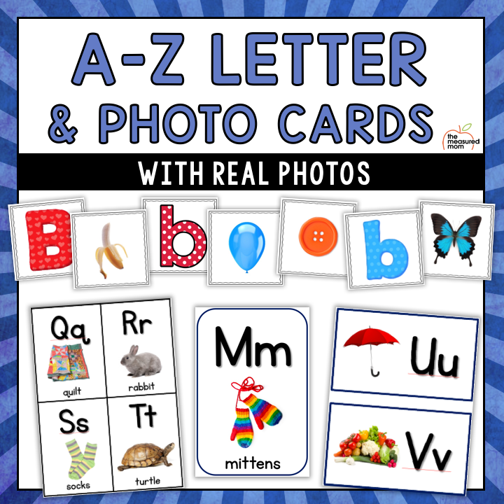 A- Z Alphabet Flash Cards  lower case Phonics sounds Picture capitals 