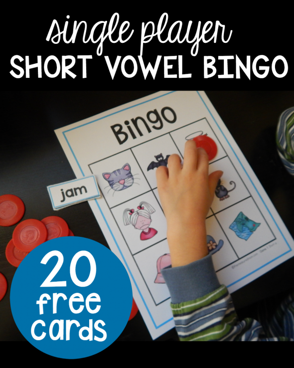 You'll love this free printable - short vowel bingo with pictures! Get 10 games in the free download - plus 10 more game with just the words.