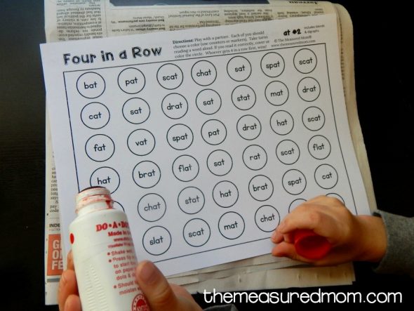 Four in a row games for short a words The Measured Mom