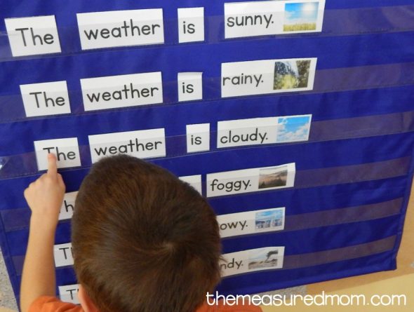 Grab this free weather activity for your young learners. Making pocket chart sentences is so much fun! 
