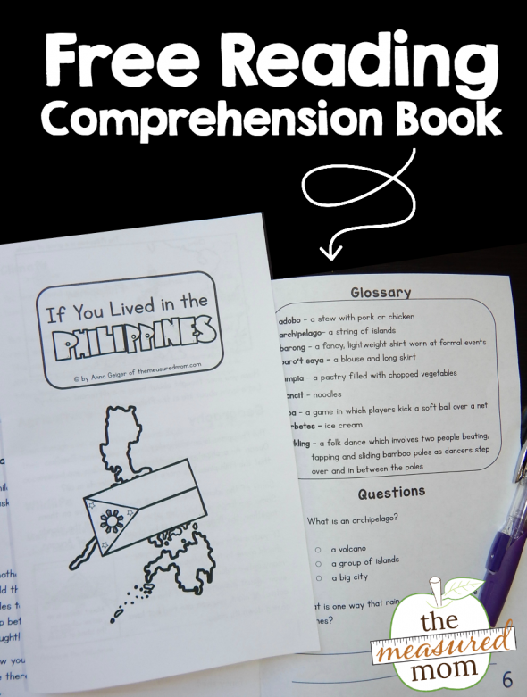 This printable book with questions is a great reading comprehension activity for second grade, third grade, and fourth grade.