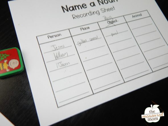 Name a noun game - The Measured Mom