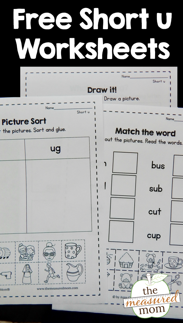 Worksheets For Short U Words The Measured Mom