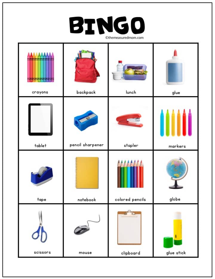 ESL Vocabulary Bundle: School Supplies - The Measured Mom