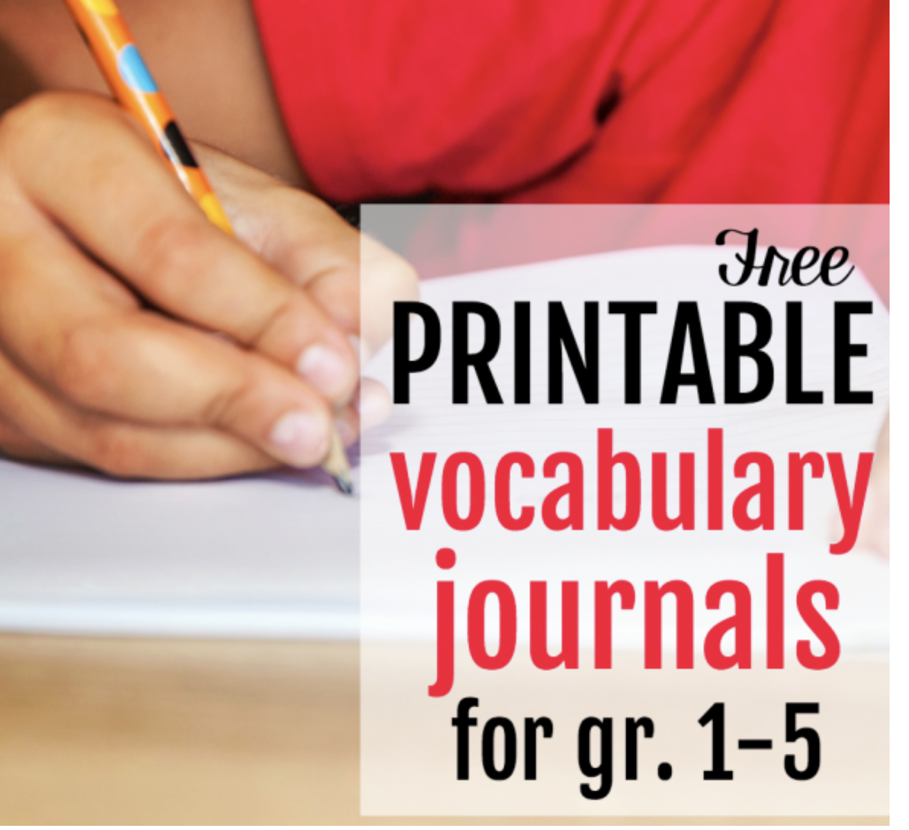 Printable vocabulary journals The Measured Mom