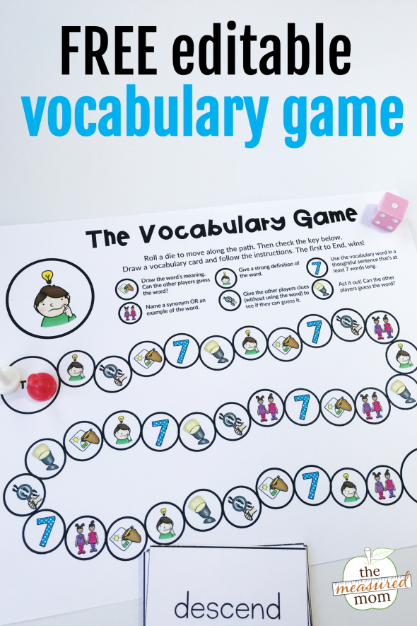Free Printable Vocabulary Game For Grades 3 5 Editable The