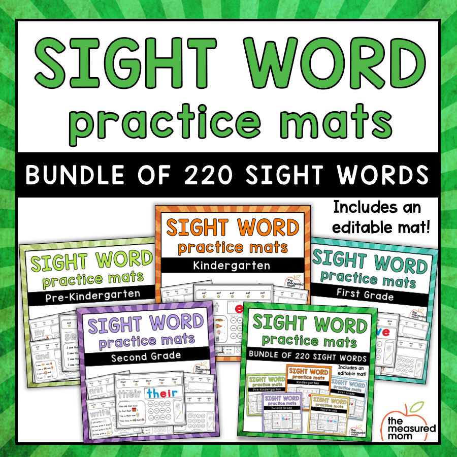 Sight Word Practice Mats Mega Bundle The Measured Mom