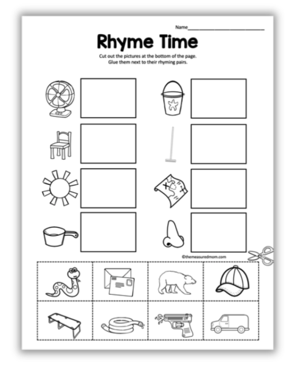 printable rhyming worksheets
