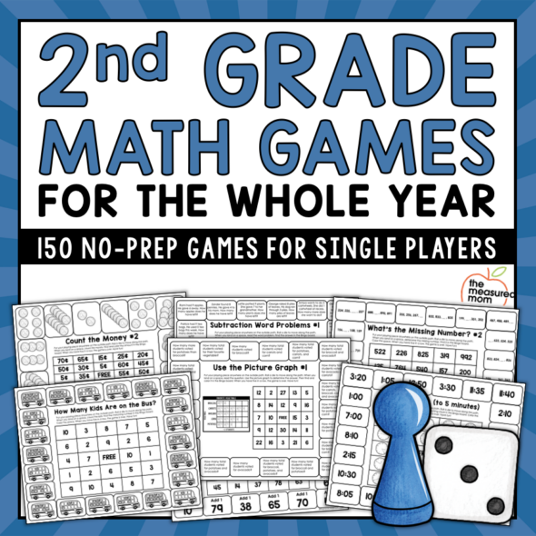 Second Grade NoPrep Math Games for the Year The Measured Mom