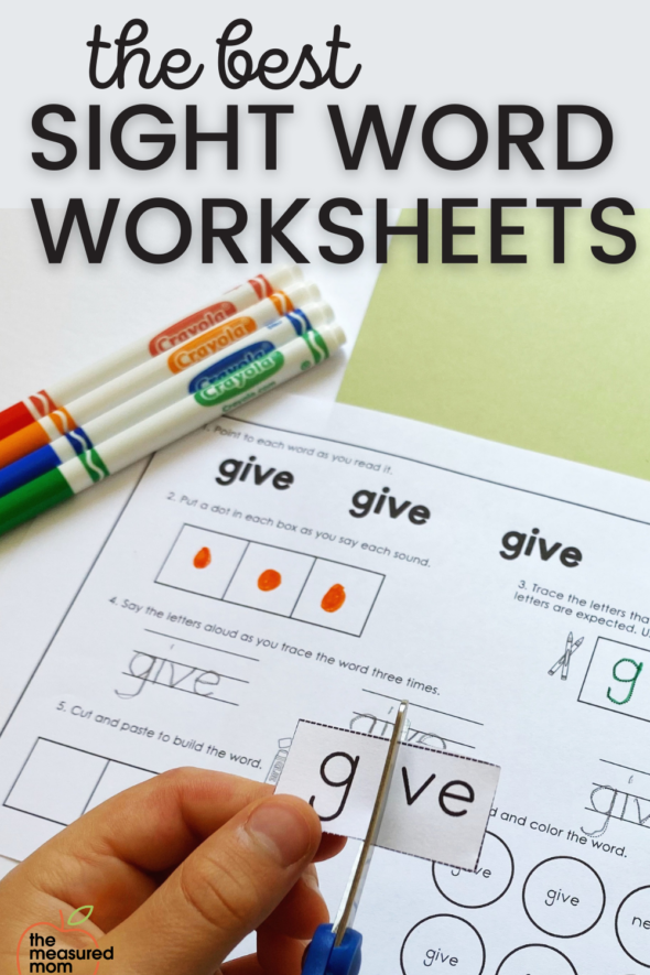 sight word worksheets based on the science of reading the measured mom