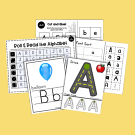 Letter of the week: LETTER B-NO PREP WORKSHEETS- LETTER B Alphabet Lore  theme