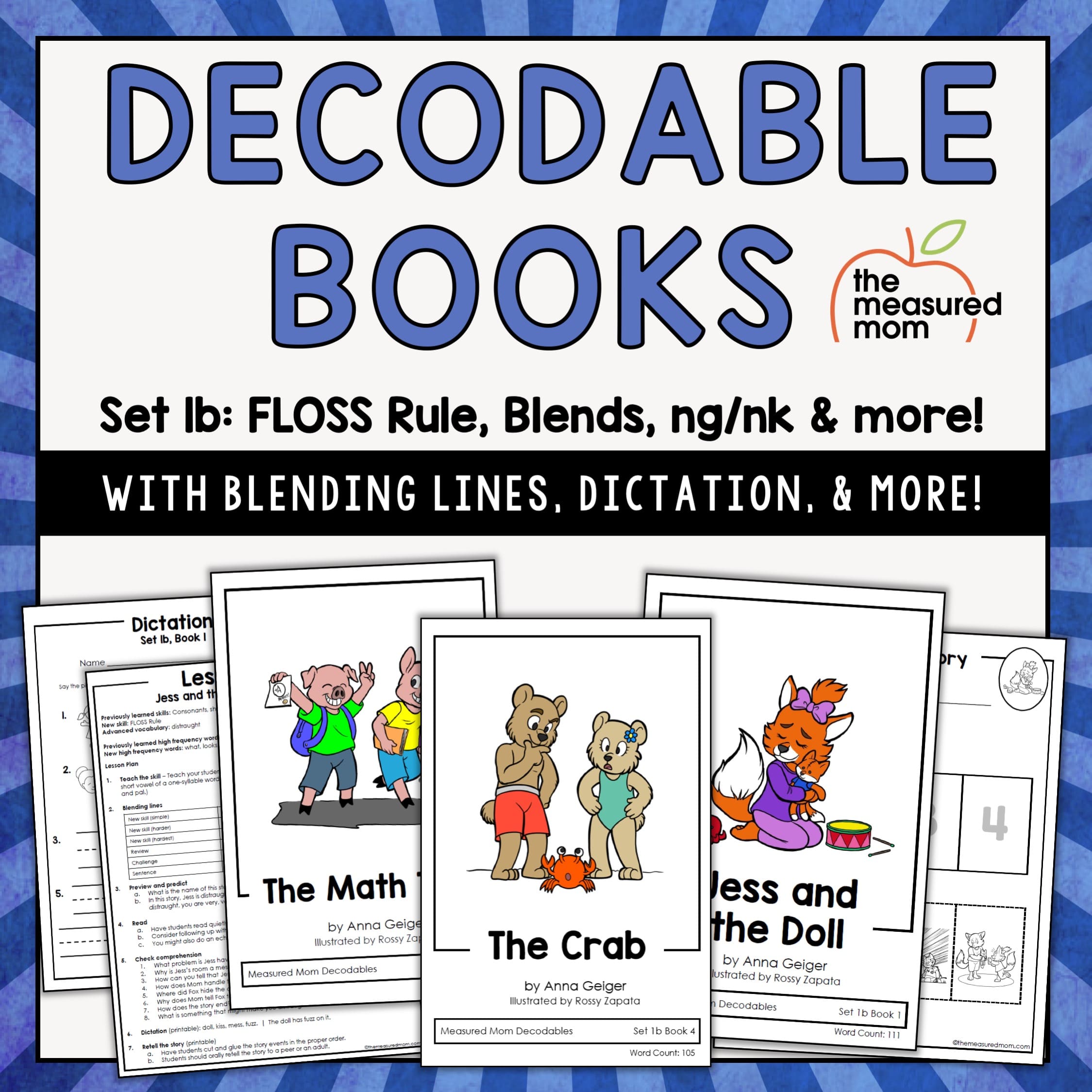 handle lejlighed Gym Decodable Books & Lessons Set 1b: FLOSS Rule, Blends, ng/nk and more - The  Measured Mom