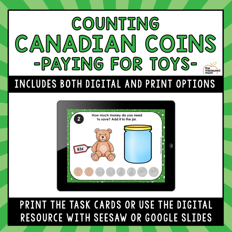 Counting Canadian Coins Paying For Toys Google Slides Seesaw   Counting Canadian Coins Toys COVER 768x768 