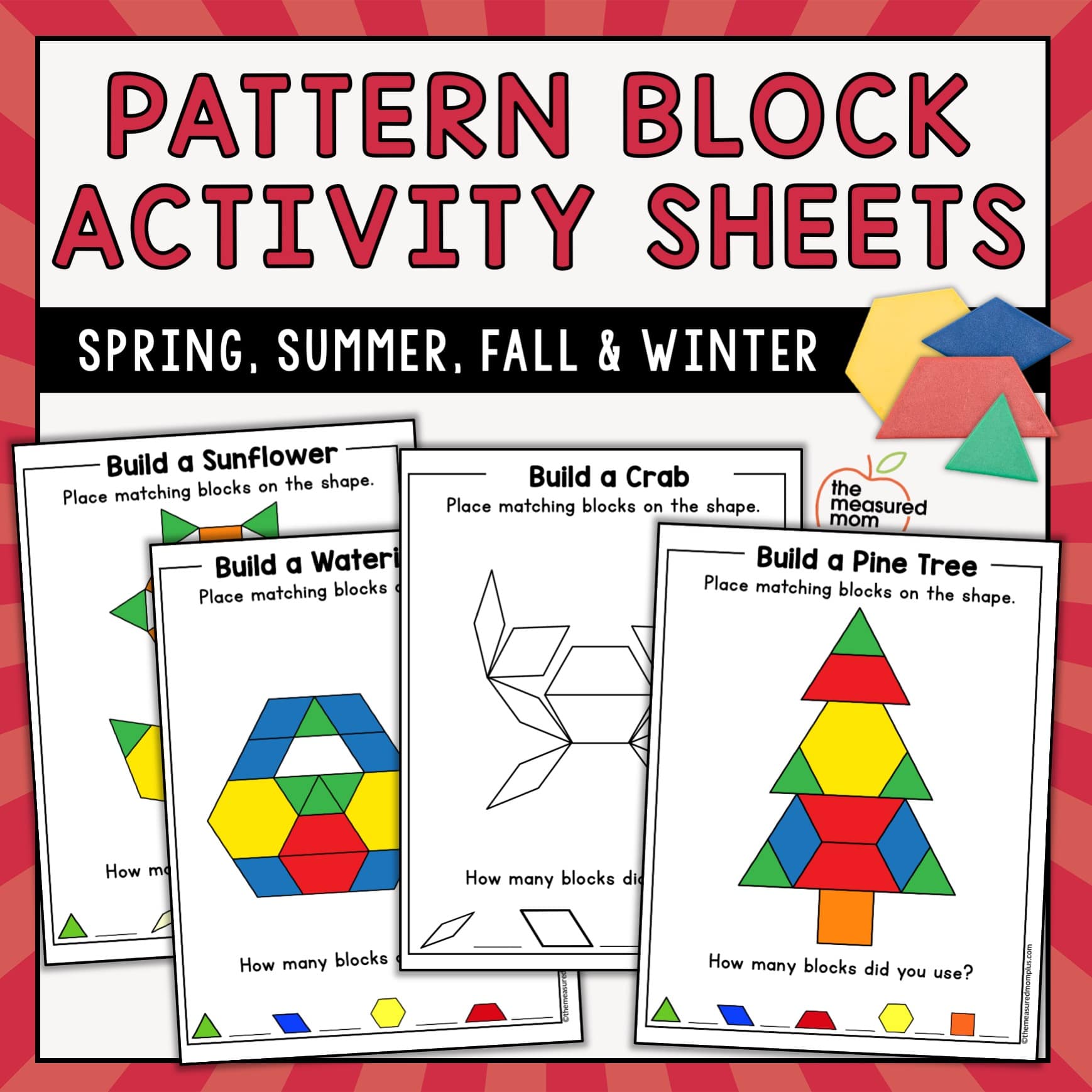 Sheets　Activity　Mom　Pattern　Measured　Block　The