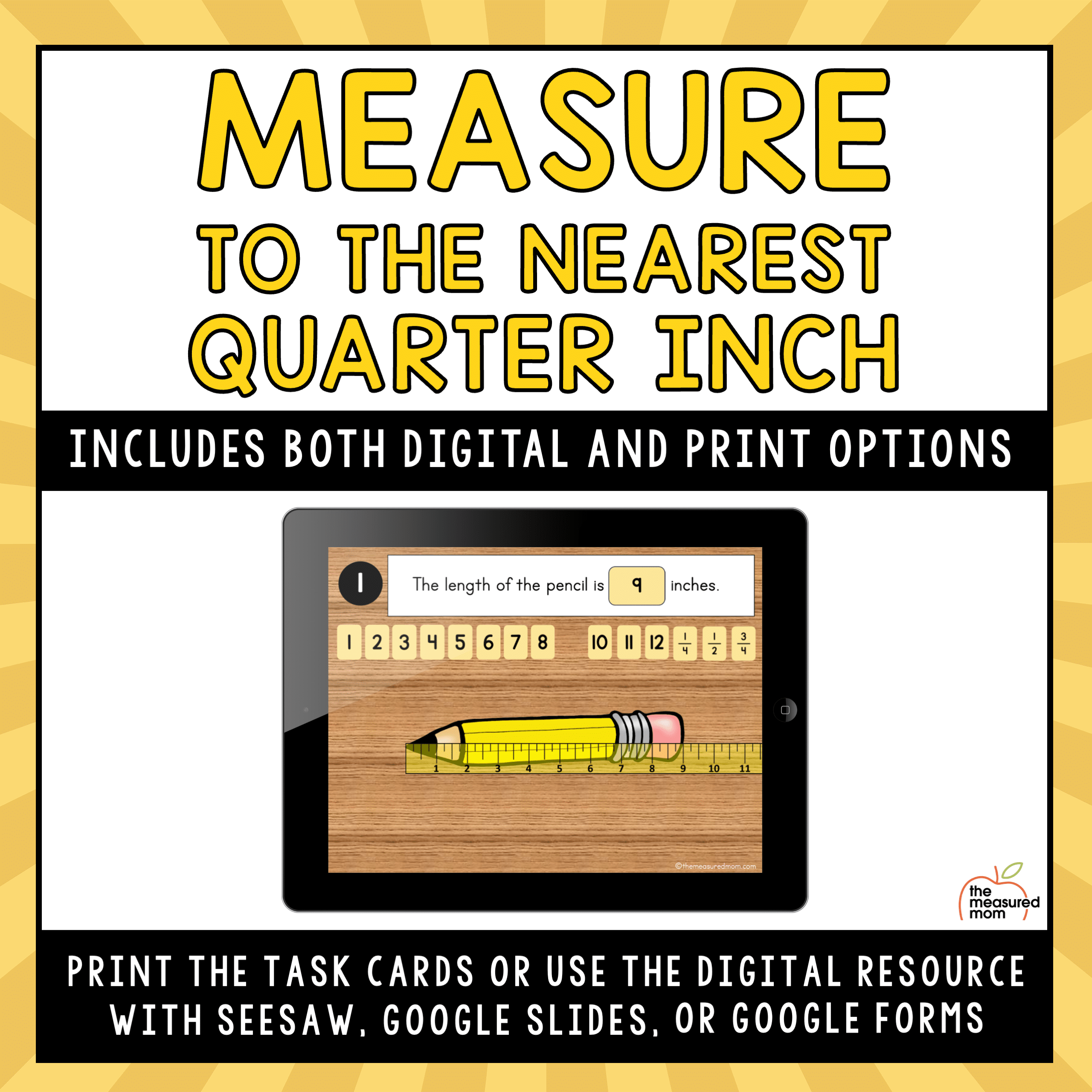 Measure to the Nearest Quarter Inch, Measure with a Ruler